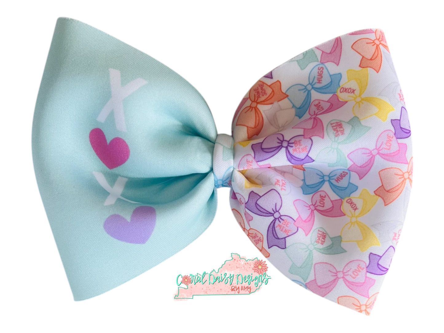 XOXO Candy Hearts Pinch Bow
