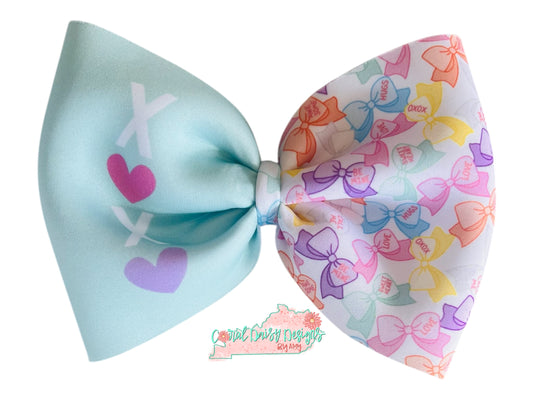 XOXO Candy Hearts Pinch Bow