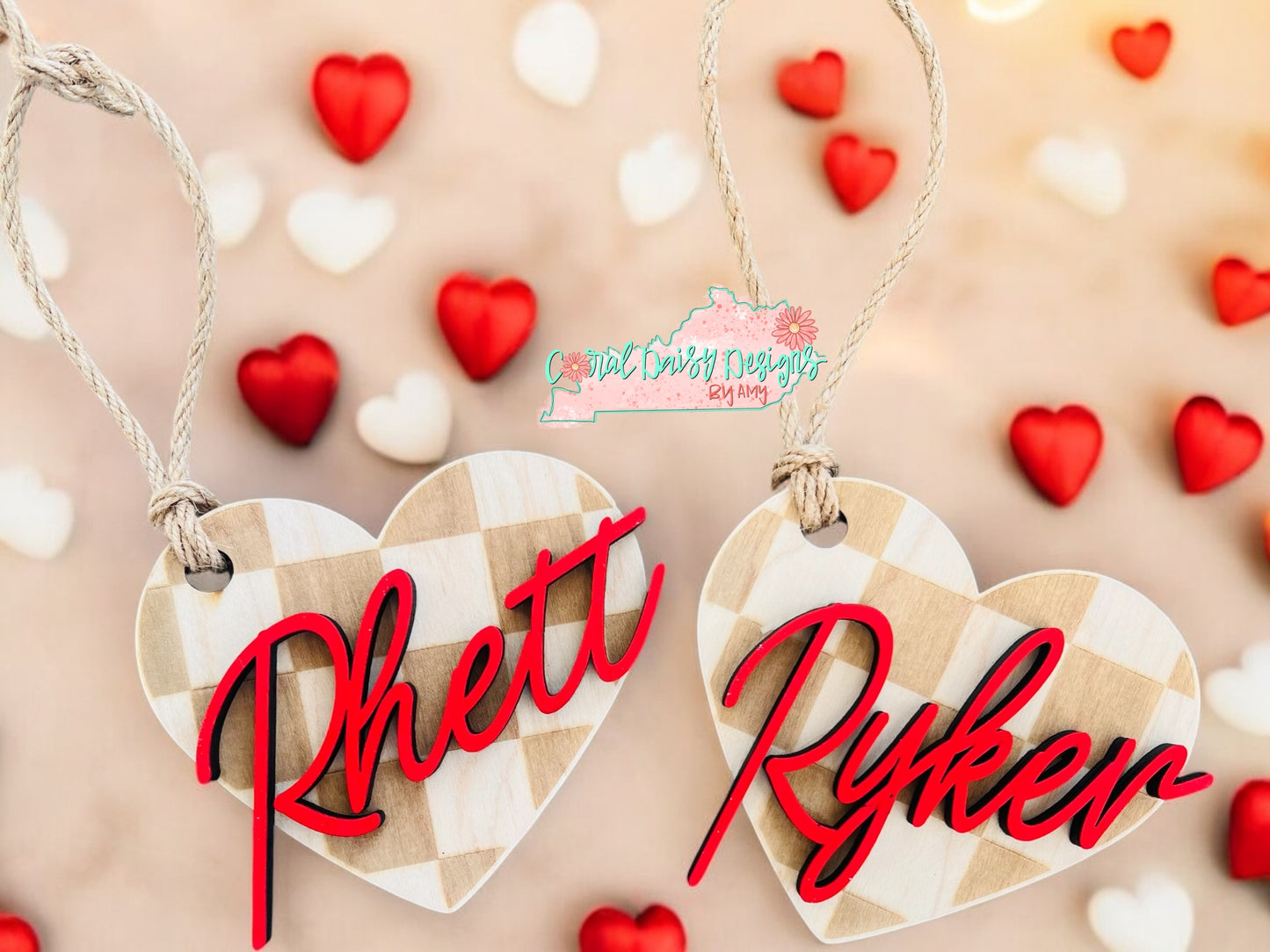 Personalized Retro Checkered Basket tag - Val024
