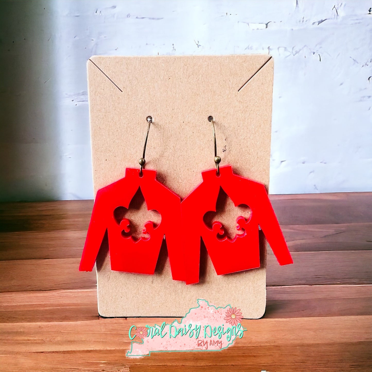 Red Jockey silk earrings - DRB32