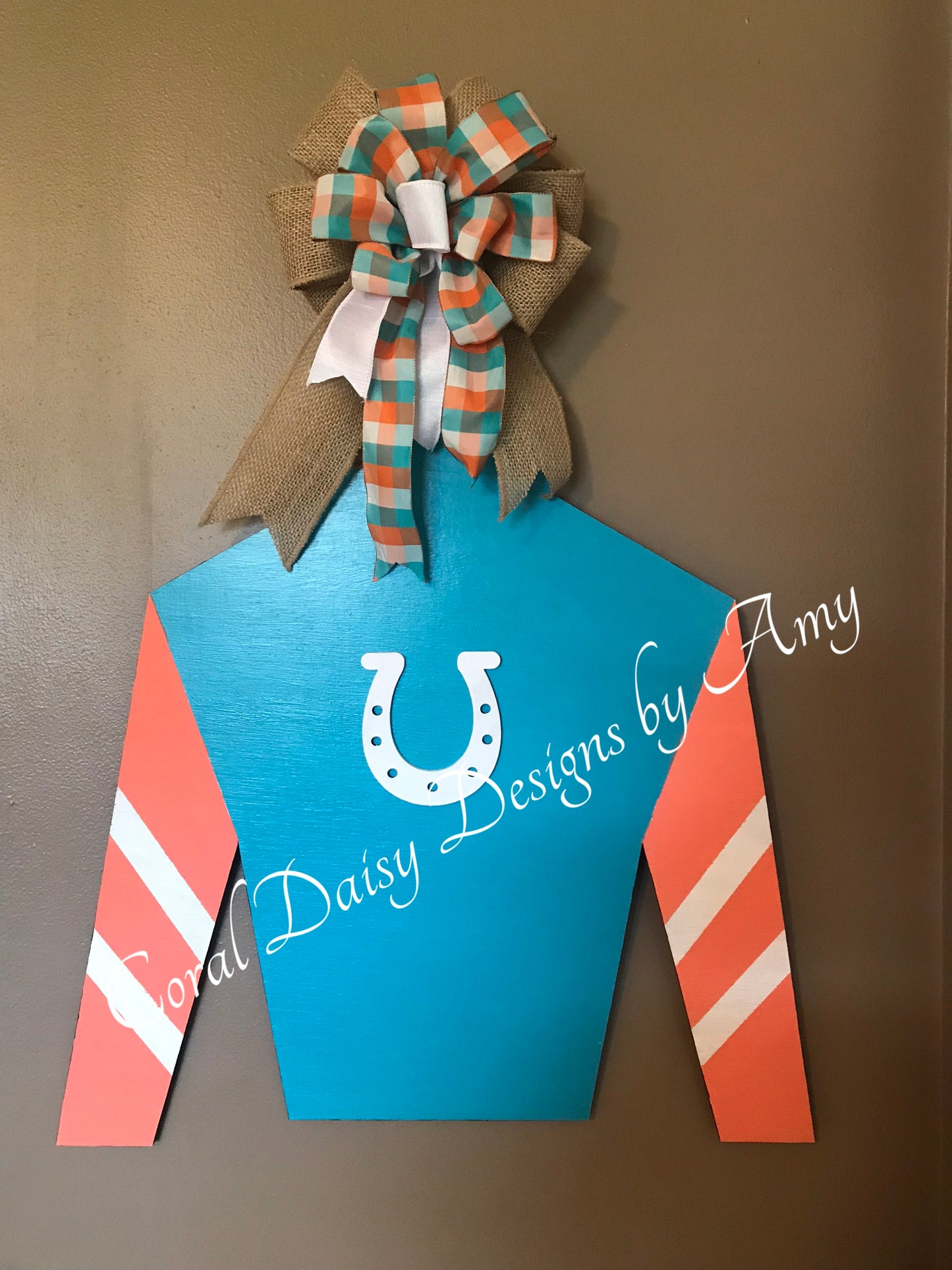 Jockey silk with horseshoe/stripes - DRB007
