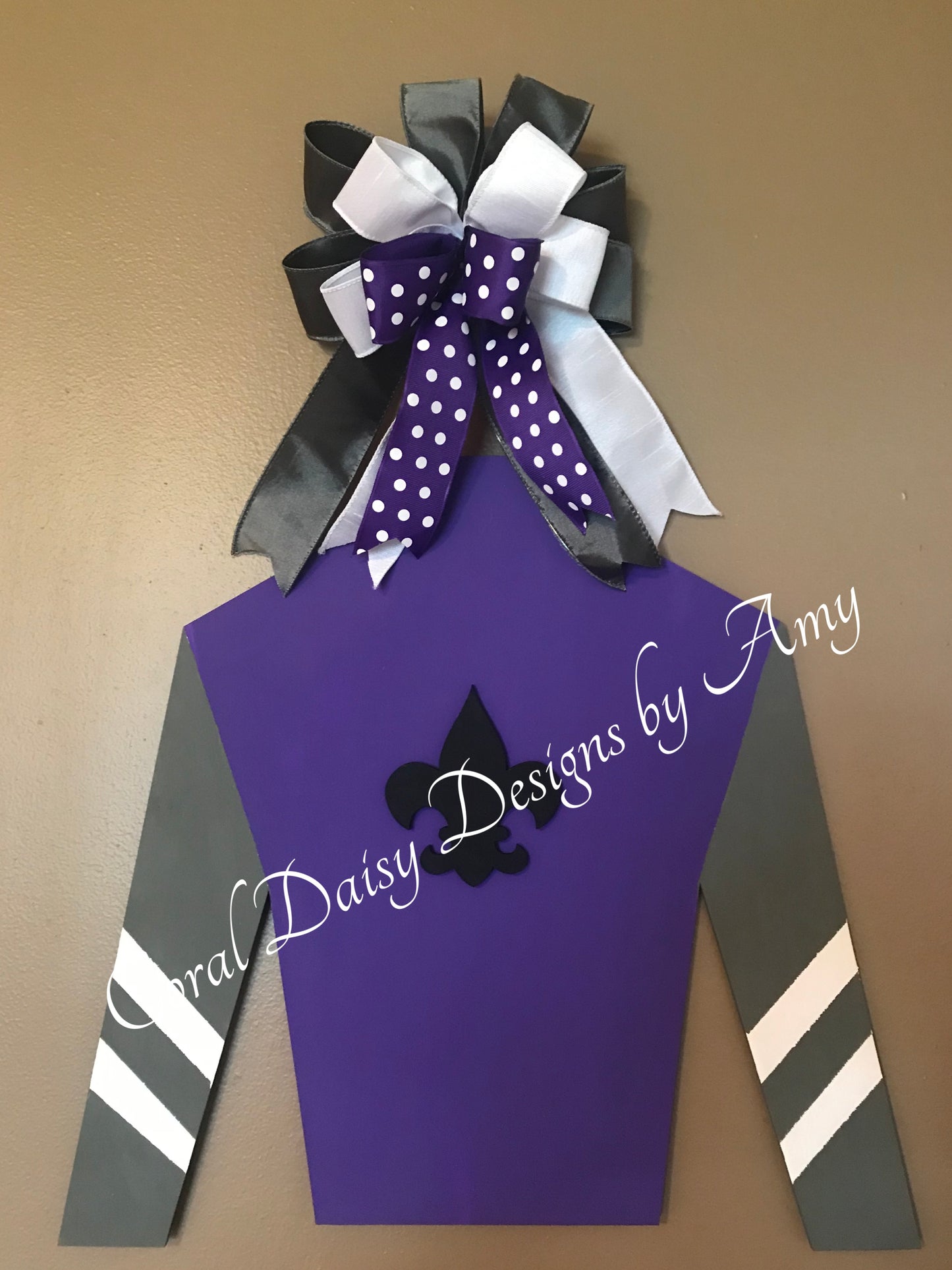 Jockey silk with Fleur de lis and stripes - DRB003