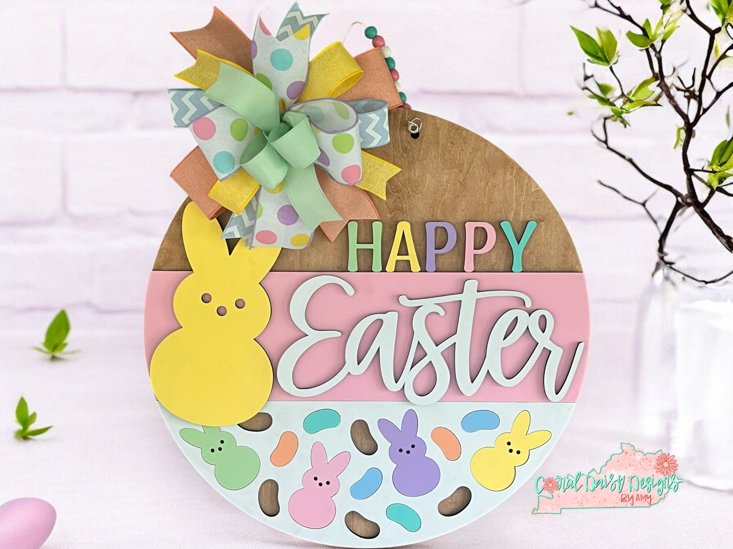 Happy Easter w/large bunny - ESTR032