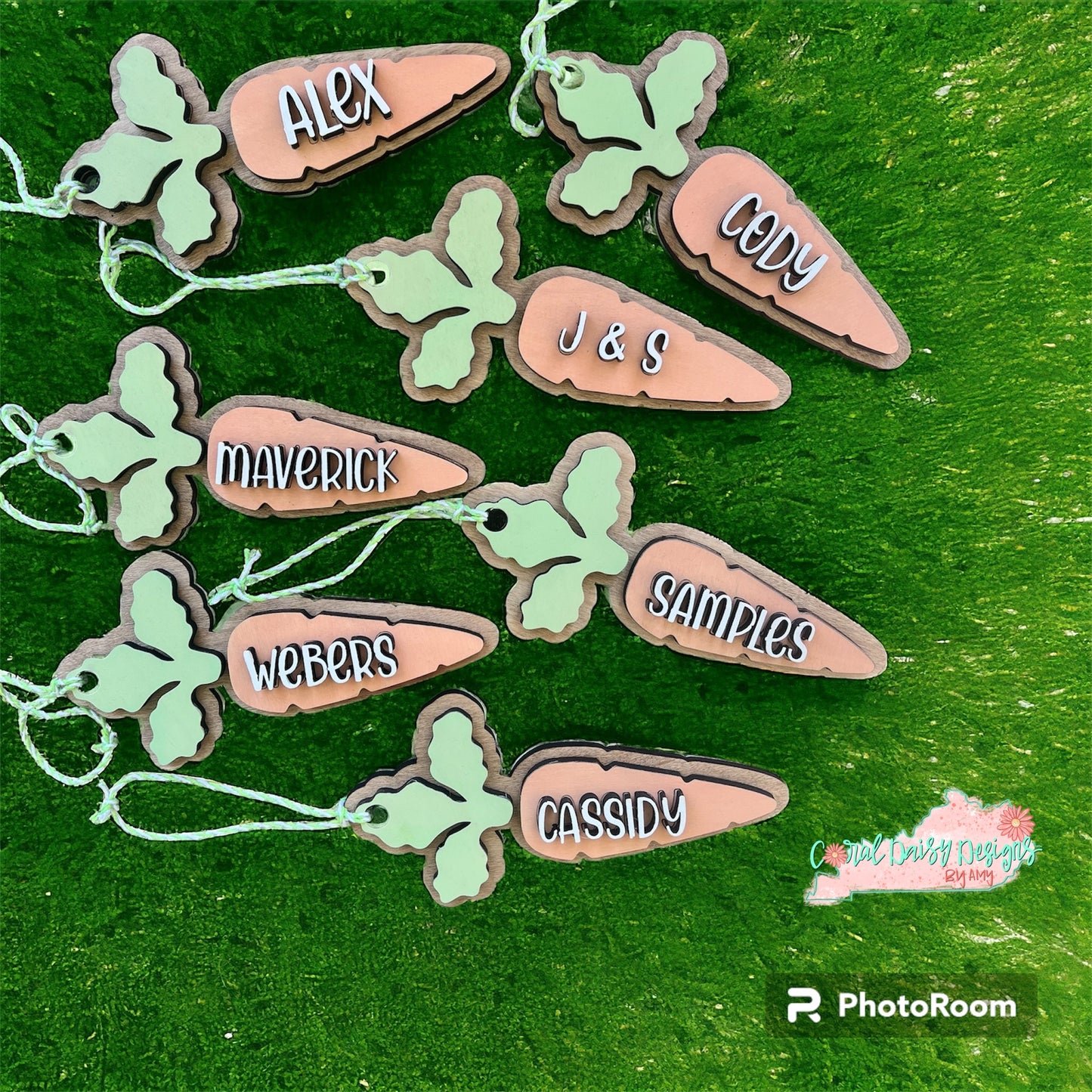 Personalized Carrot Easter Basket Name tags - ESTR024