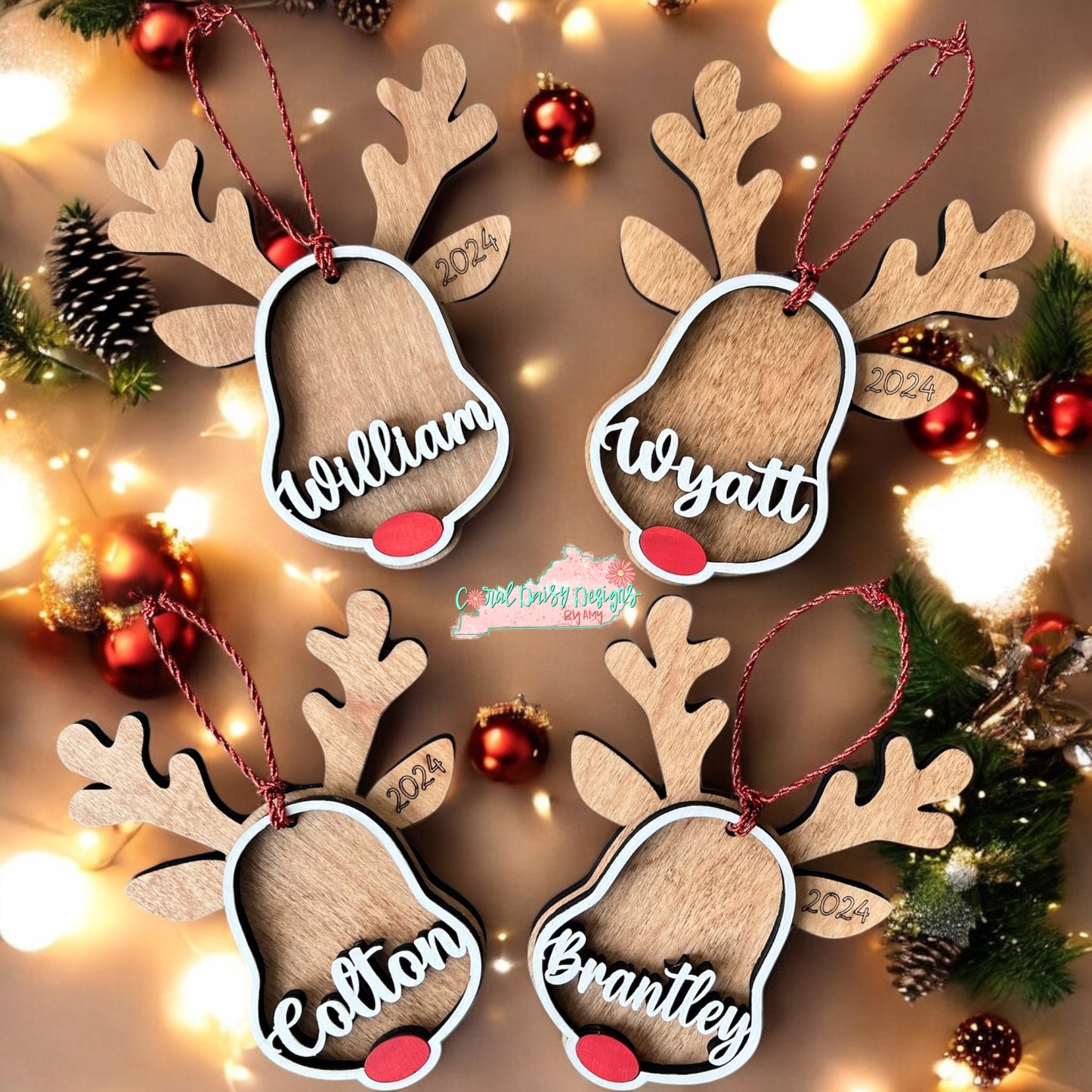 Personalized Reindeer ornament - CHR053