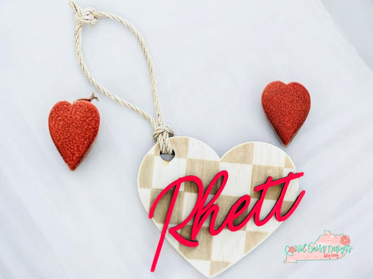 Personalized Retro Checkered Basket tag - Val024