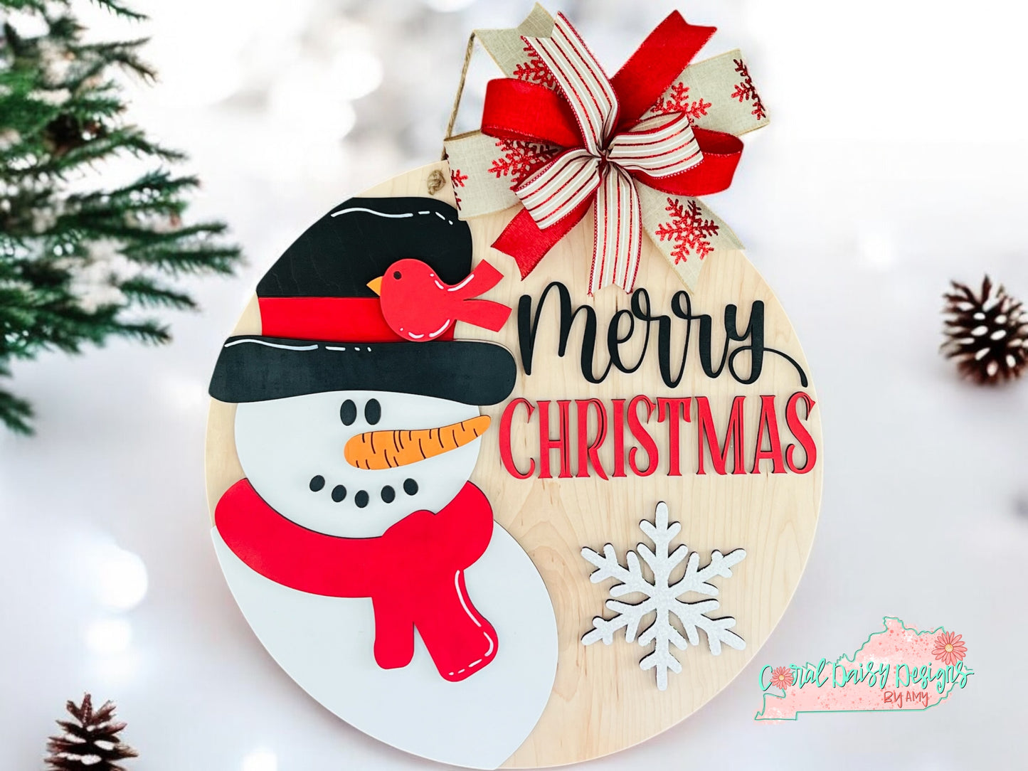 Merry Christmas snowman and bird - CHR065