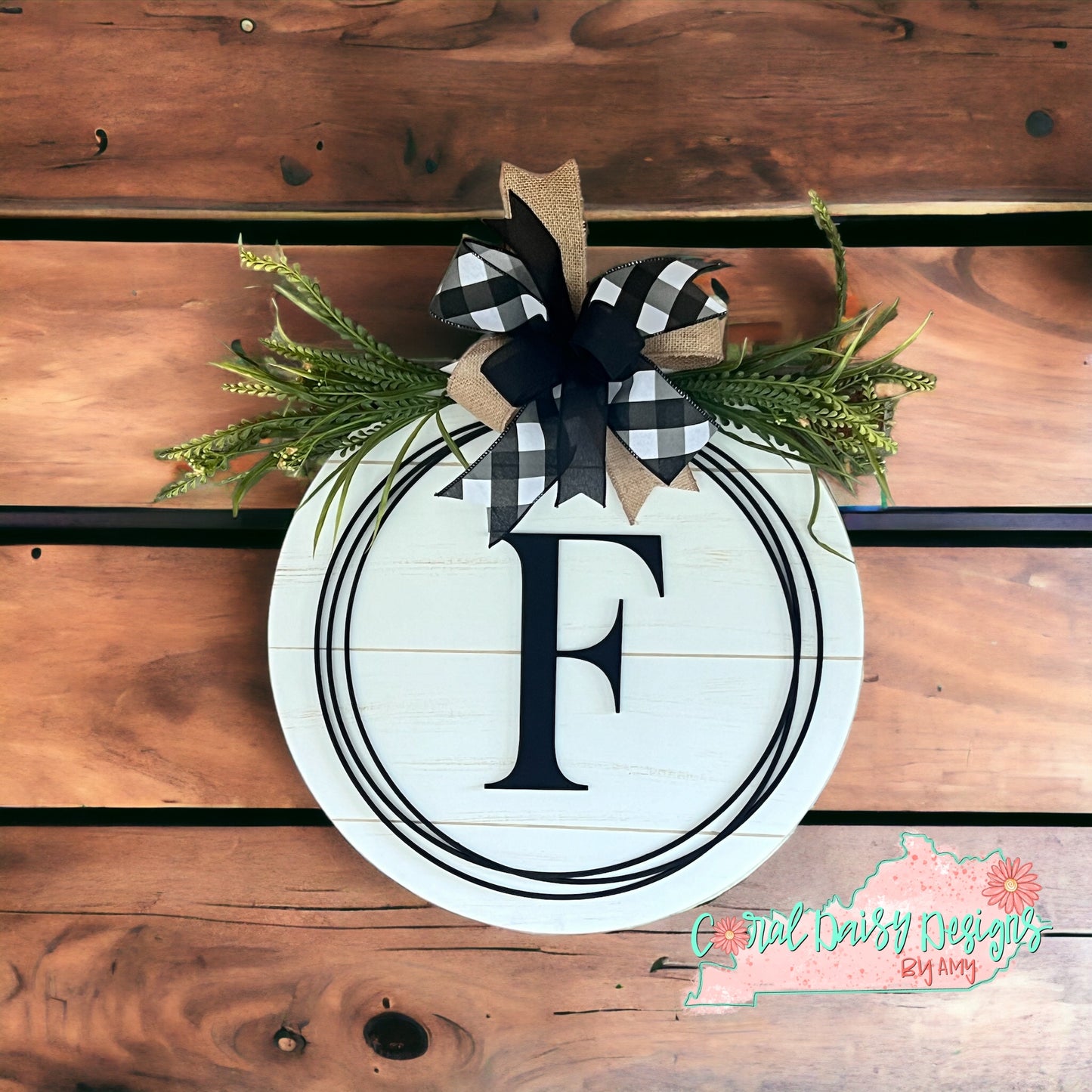 Rustic initial custom name sign - PRSN004