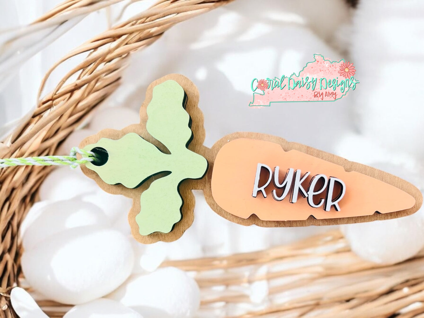 Personalized Carrot Easter Basket Name tags - ESTR024