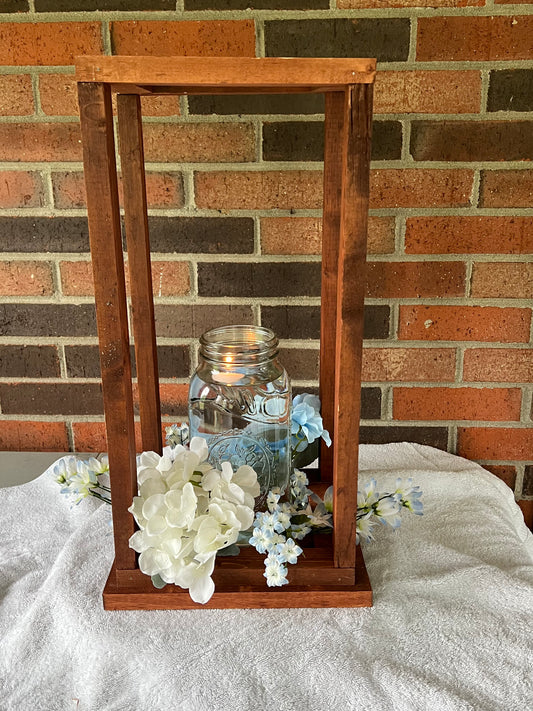 Handmade wooded lantern centerpieces - WEDD008