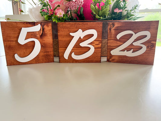 Wooden table numbers - WEDD009