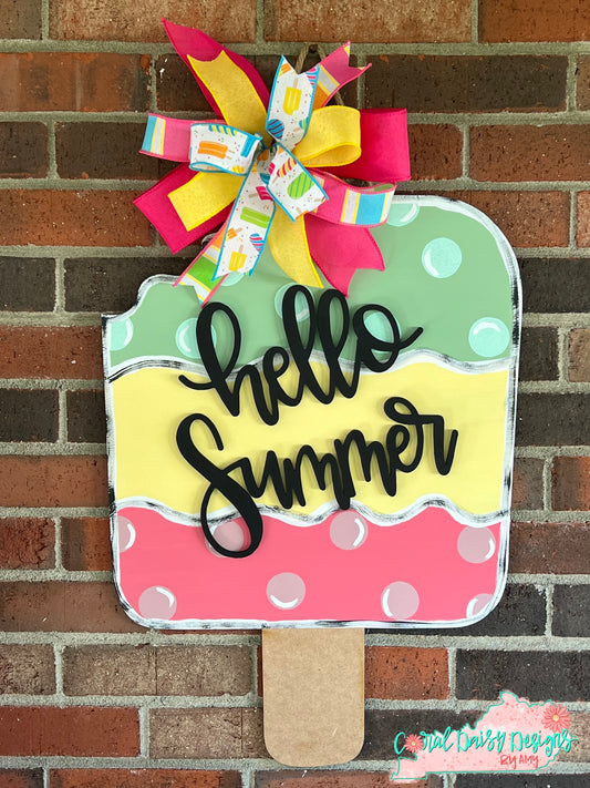 Hello summer large popsicle - SUMM025