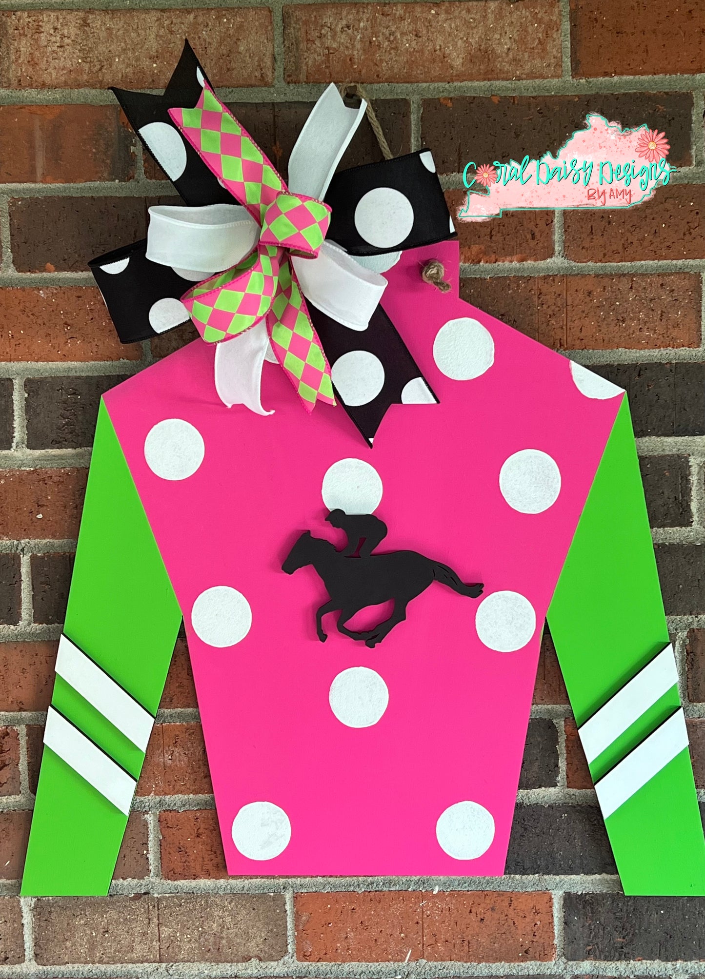 Jockey silk with polka dot body/horse/stripes  - DRB004