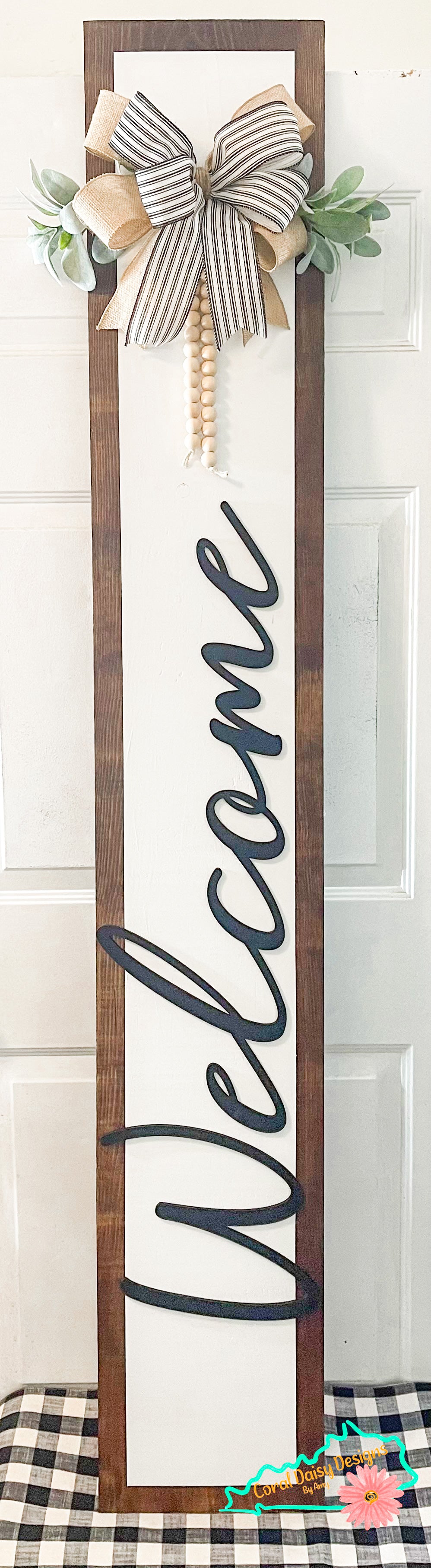 Rustic welcome porch leaner- LEANER001 – Coral Daisy Designs by Amy