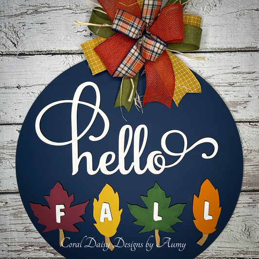 Hello Fall with leaves - FALL016