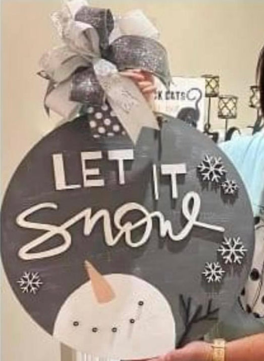 Let it Snow snowman face - CHR001