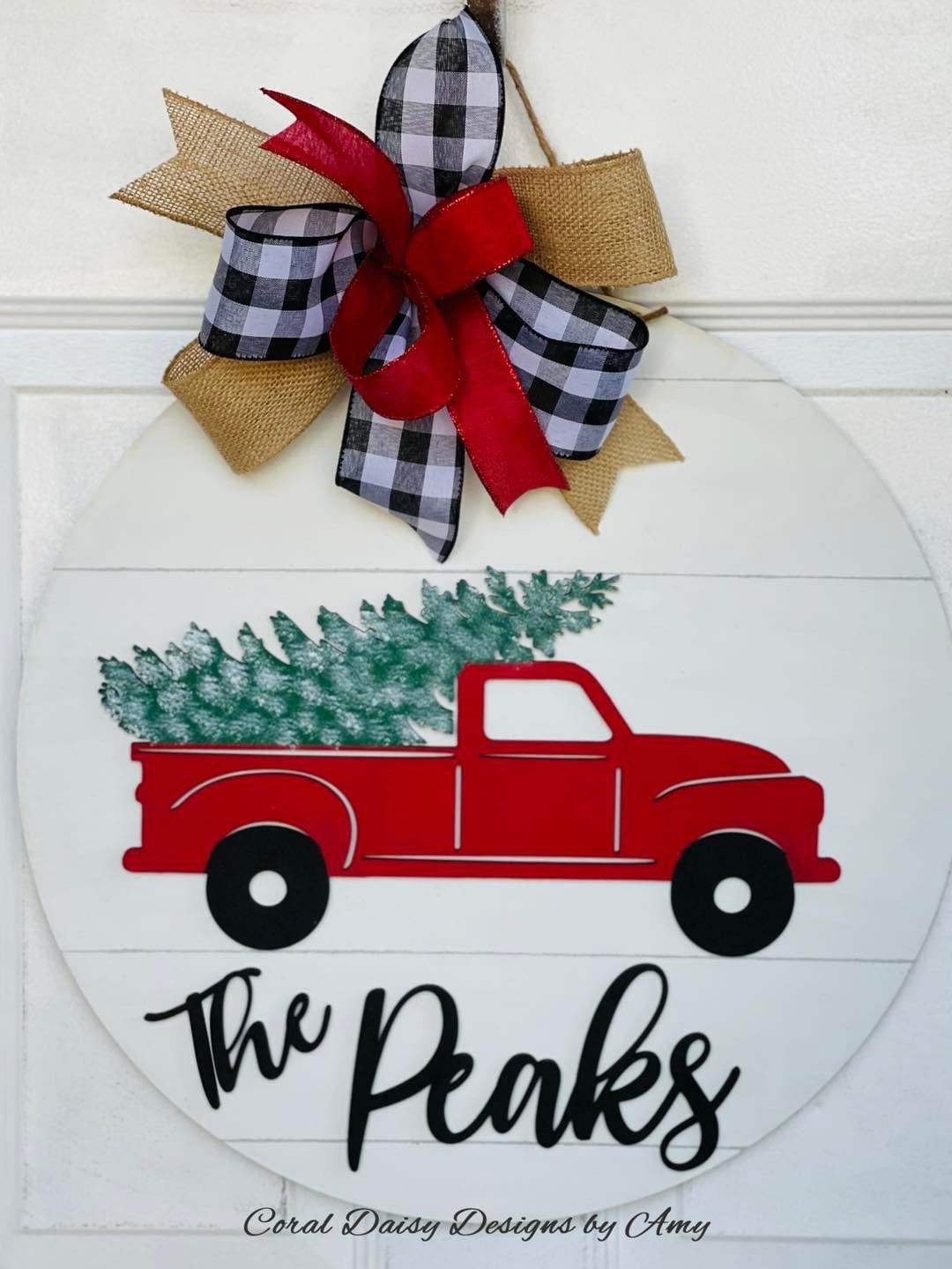 Personalized rustic Christmas truck - CHR025