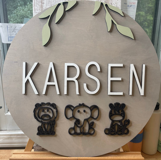 Personalized animal sign - KIDS001