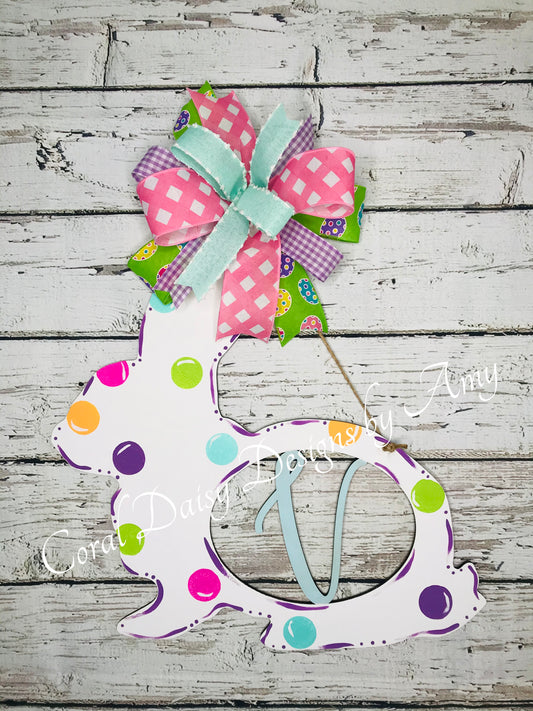 Polka dot personalized bunny - ESTR012