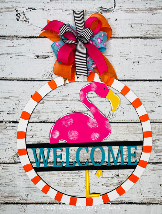 Round welcome flamingo - SUMM014