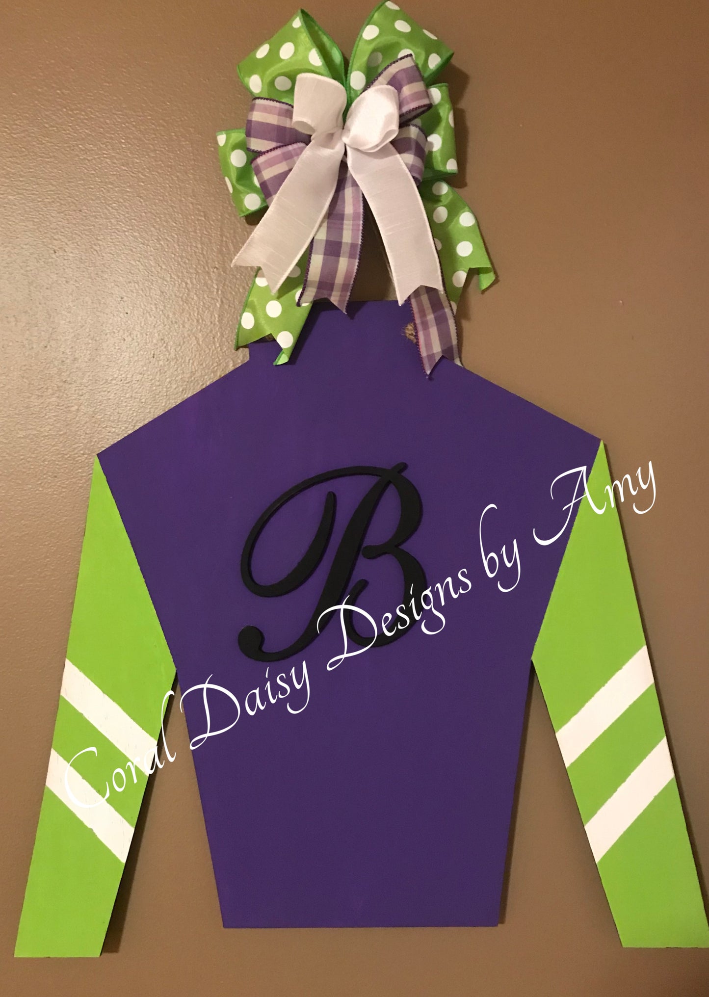 Jockey silk with initial/stripes  - DRB006