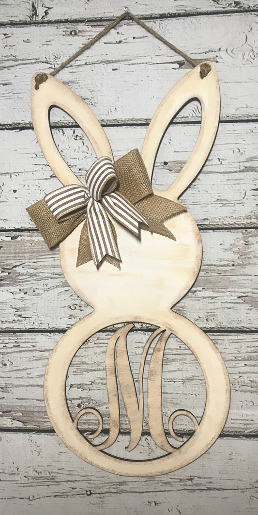 Rustic personalized bunny - ESTR011