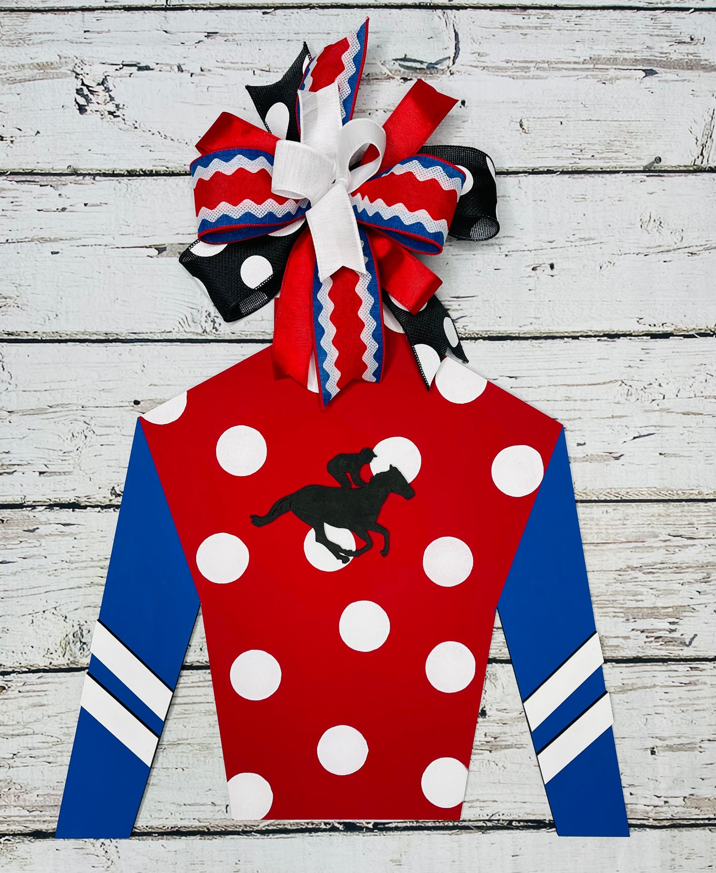 Jockey silk with polka dot body/horse/stripes  - DRB004