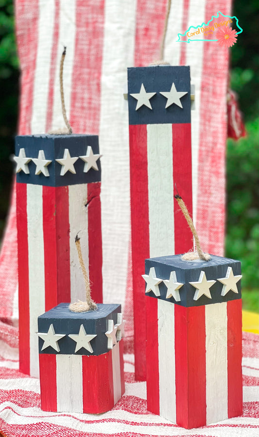 Rustic wooden fireworks - PATRIOTIC013