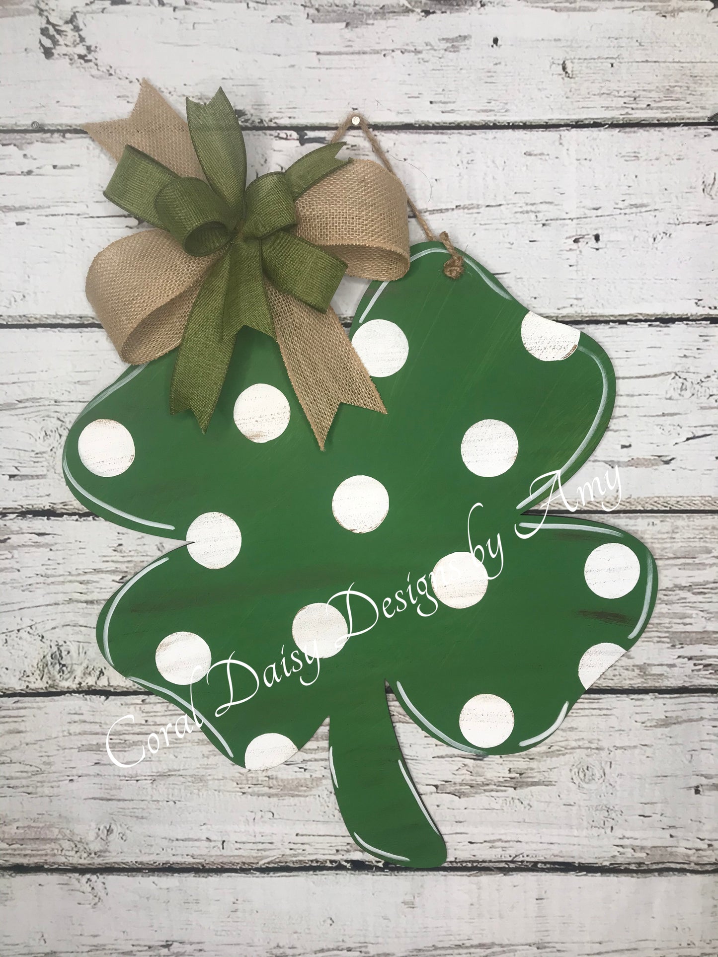 Rustic polka dot shamrock - Pat002