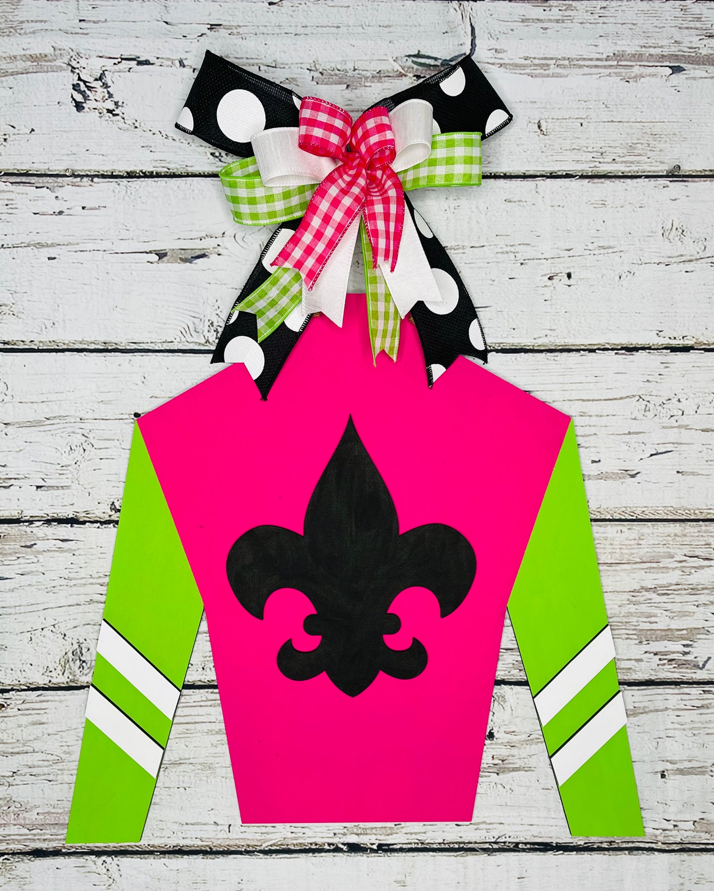 Jockey silk with Fleur de lis and stripes  - DRB003