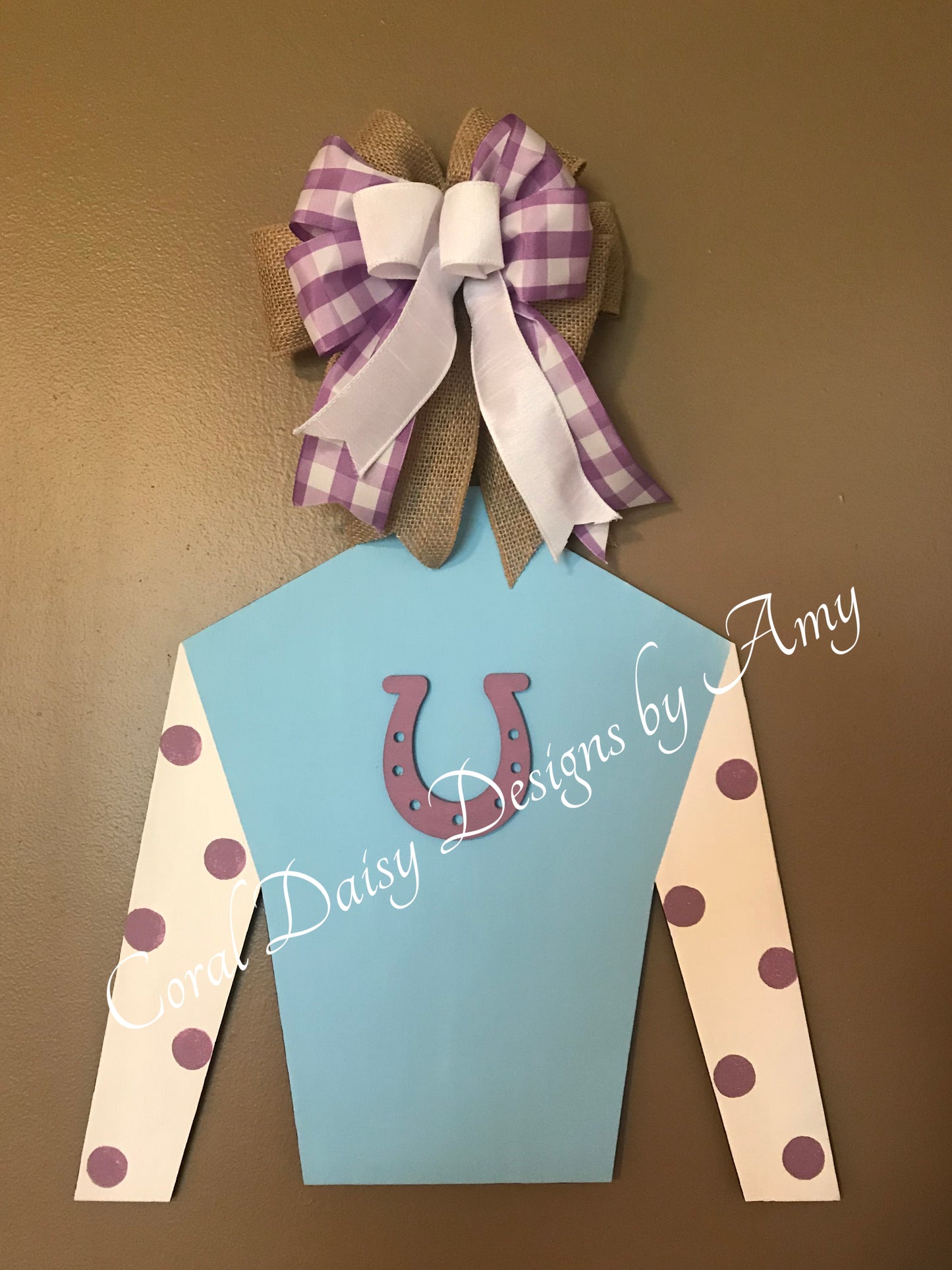 Jockey silk with horseshoe/polka dot sleeve  - DRB023