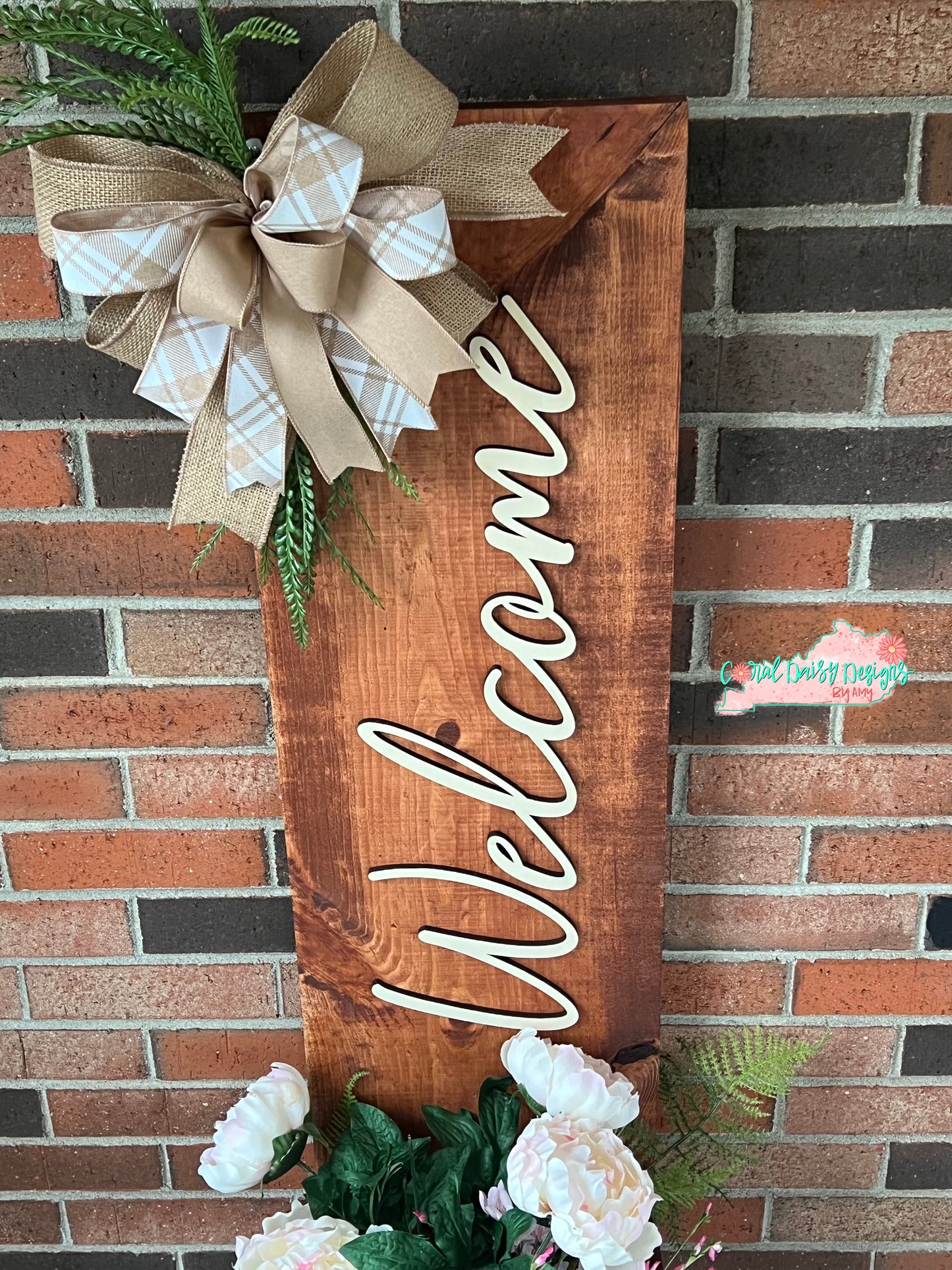 Rustic welcome porch flower box - LEANER003