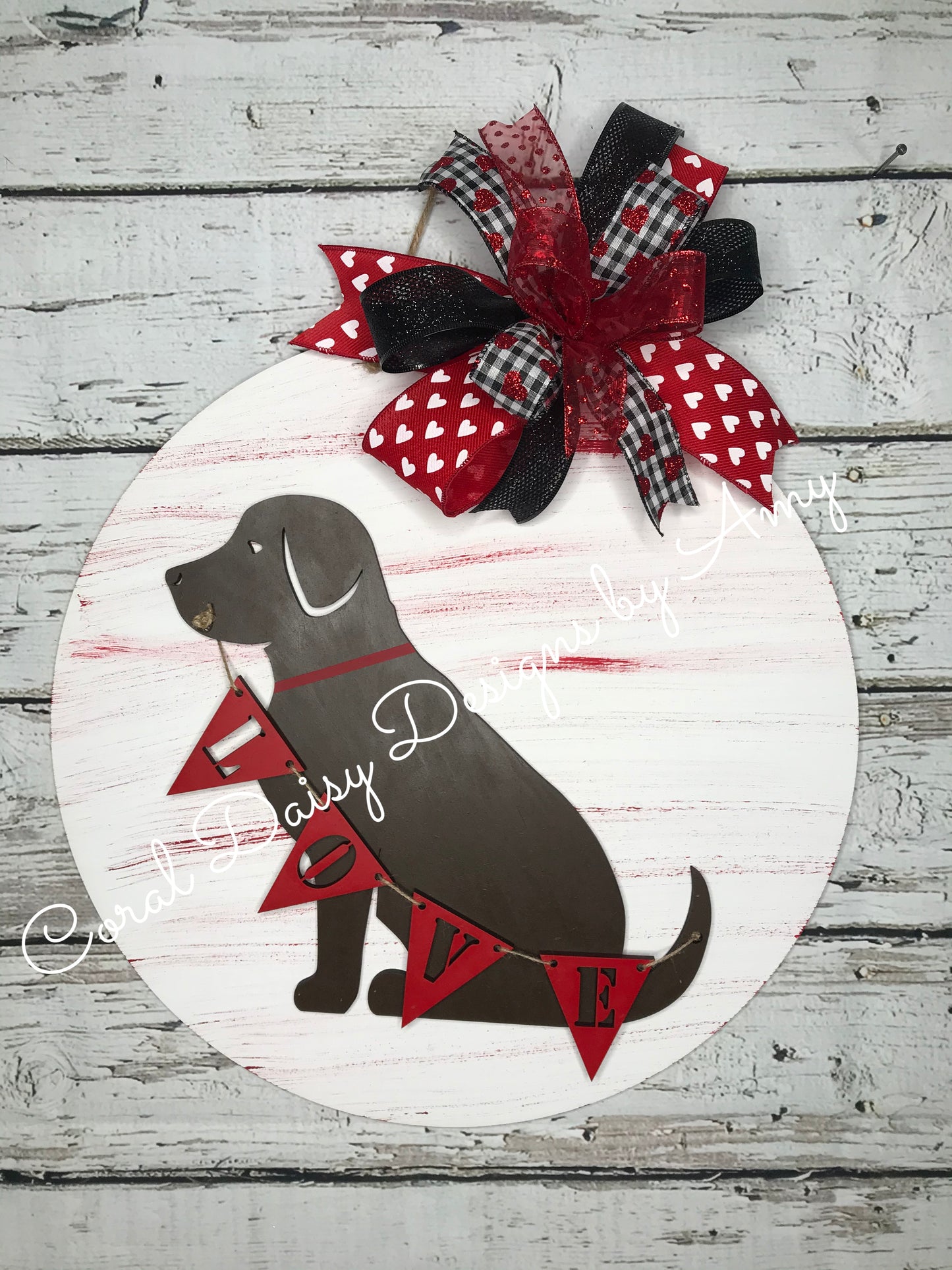 Dog w/ love banner  - Val005